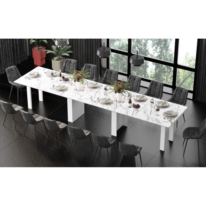 Stół Rozkłady Magro 170 Venatino Dark Mat+Biały Super Print (Hg/Mat)